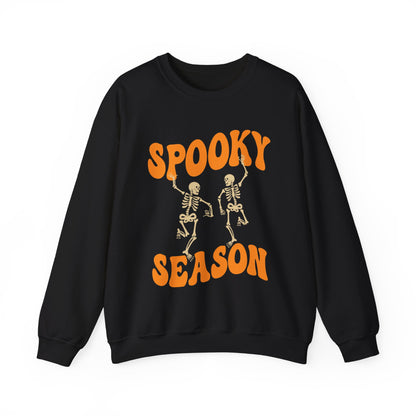 Spooky Season Skeleton Soft Gildan Halloween Sweatshirt, Unique Fun Design for Cooler Halloween Nights, Birthday Christmas Halloween Gift