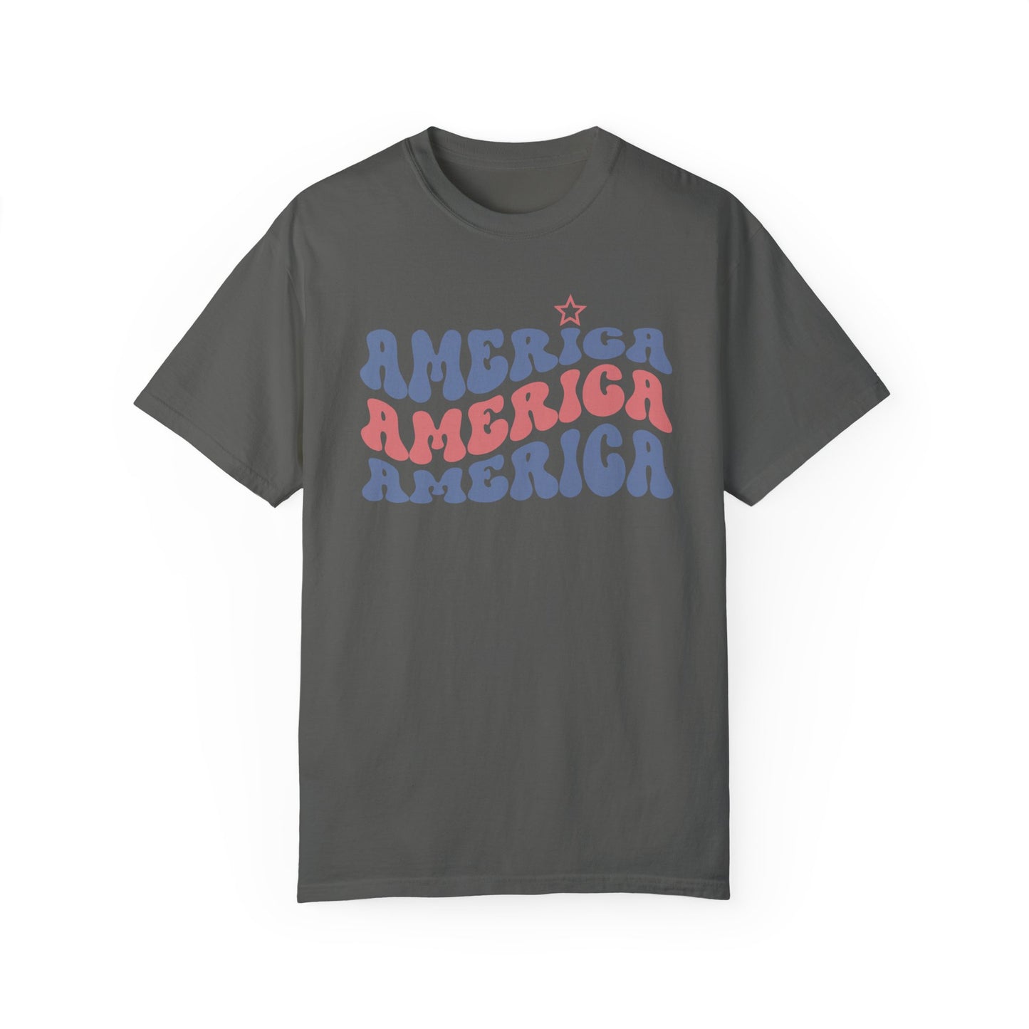 America America America Summer Comfort Colors® t-shirt, Red White and Blue, America Tee,  4th of July,  T-Shirt, Patriotic Summer Shirt