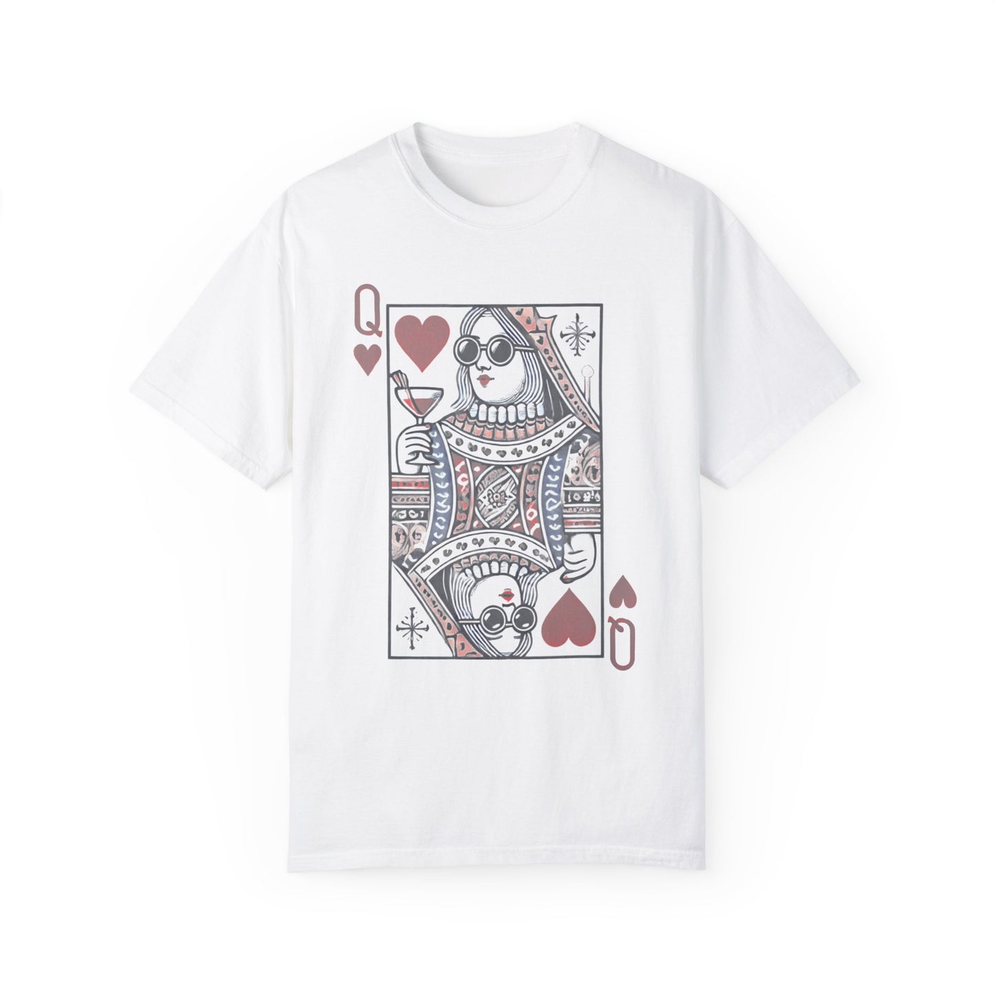 Handcrafted Unique Comfort Fun Queen of Hearts T-shirt, Oversized Shirt Unique Queen Boujee Girl Gift,  Limited Edition Fun Feminist Gift