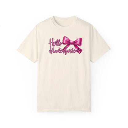 Hello Kindergarten Crayon Bow Back to School Shirt, Limited Edition Kindergarten Teacher Coquette Shirt, Teacher Gift Teacher Assistant Gift