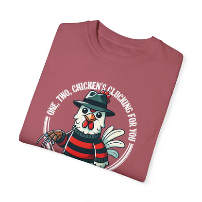 Halloween Chicken Nightmare on Elm St Comfort Colors Shirt, Limited Edition Funny Halloween Freddy Kruger Shirt,  Halloween Chicken GIft