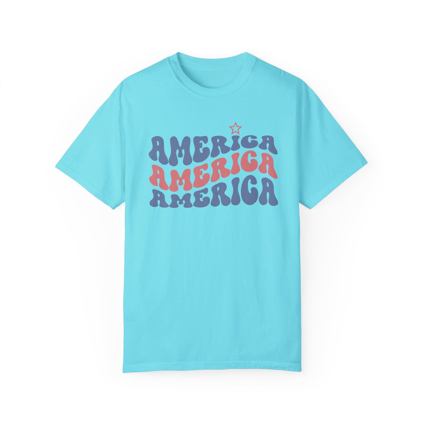 America America America Summer Comfort Colors® t-shirt, Red White and Blue, America Tee,  4th of July,  T-Shirt, Patriotic Summer Shirt