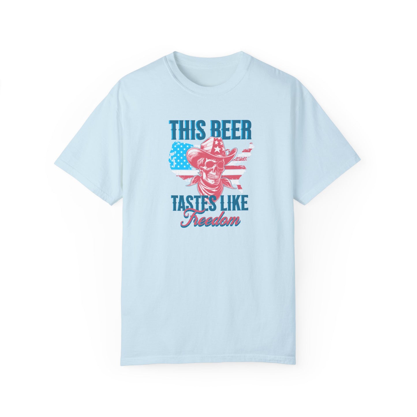 This Beer Tastes Like Freedom Comfort Colors® t-shirt, Red White and Blue, America Flag, , 4th of July, 4th of July Shirt T-Shirt, Skull