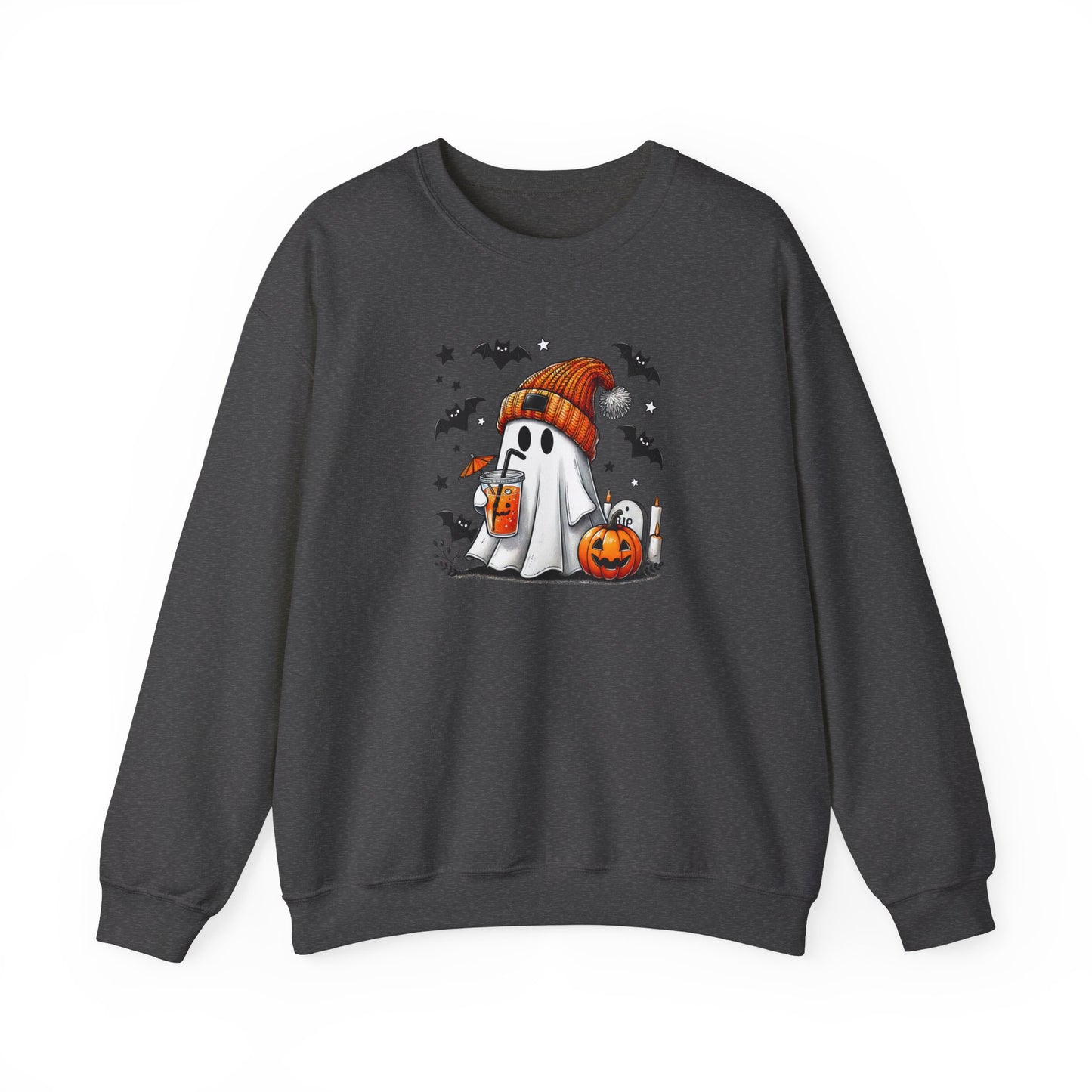 Cute Ghost Halloween Sweatshirt,  Fall Vibes Sweatshirt, Trick or Treat Sweatshirt, Halloween Party and Halloween School Sweatshirt