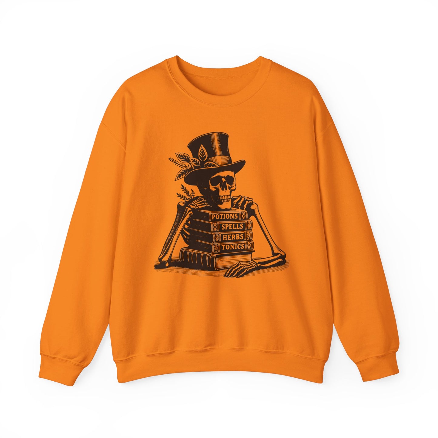 Vintage Skeleton Apothecary Halloween Sweatshirt, Book Lover Skeleton Minimal Halloween Sweatshirt, Limited Edition Halloween Unisex Gift