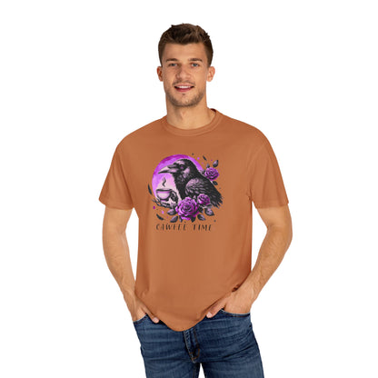 Halloween Crow Cawfee Time Comfort Colors Shirt, Limited Edition Funny Halloween Crow Raven Shirt,  Halloween Crow GIft, Birthday Gift