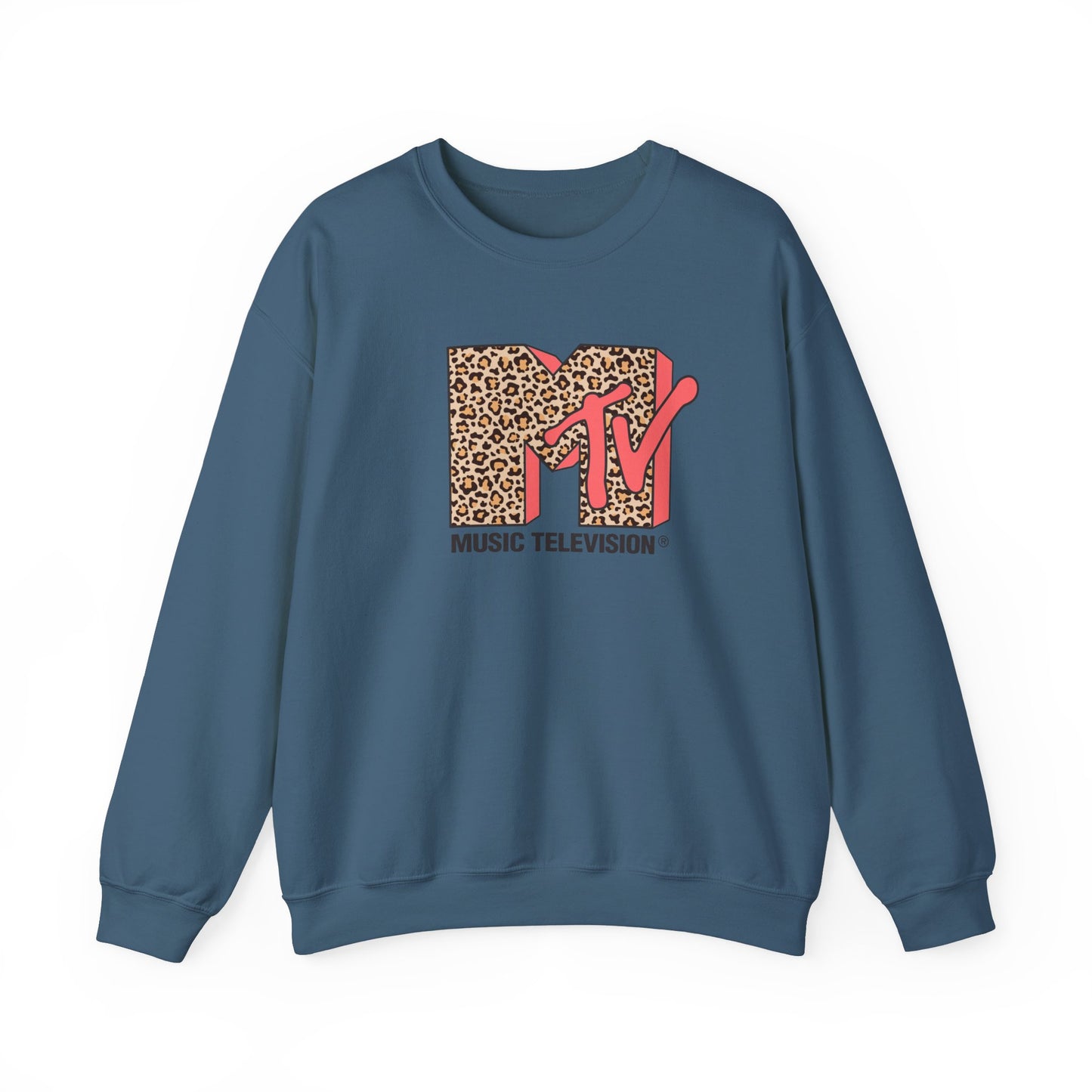 Handcrafted MTV Leopard Sweatshirt, Premium Handcrafted Designed, Unique Comfort Vintage Tee Exclusive Style, Made to Order Sweatshirt