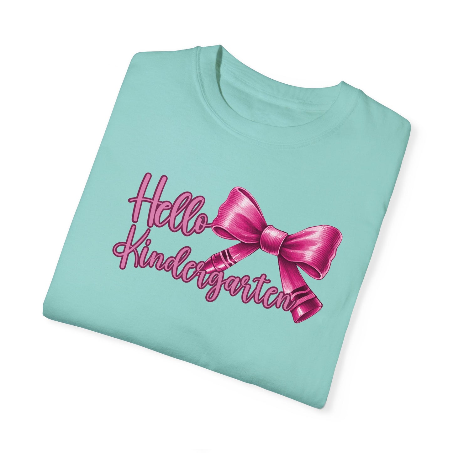 Hello Kindergarten Crayon Bow Back to School Shirt, Limited Edition Kindergarten Teacher Coquette Shirt, Teacher Gift Teacher Assistant Gift