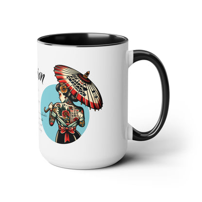 Tiki Drinki - Scorpion with Recipe Two-Tone Coffee Mugs, 15oz