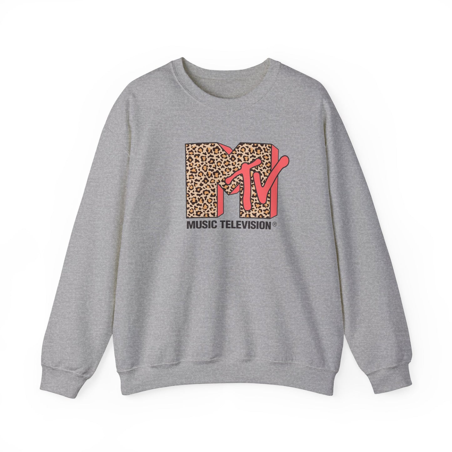 Handcrafted MTV Leopard Sweatshirt, Premium Handcrafted Designed, Unique Comfort Vintage Tee Exclusive Style, Made to Order Sweatshirt