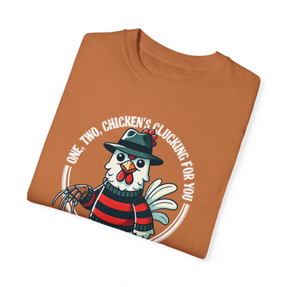 Halloween Chicken Nightmare on Elm St Comfort Colors Shirt, Limited Edition Funny Halloween Freddy Kruger Shirt,  Halloween Chicken GIft