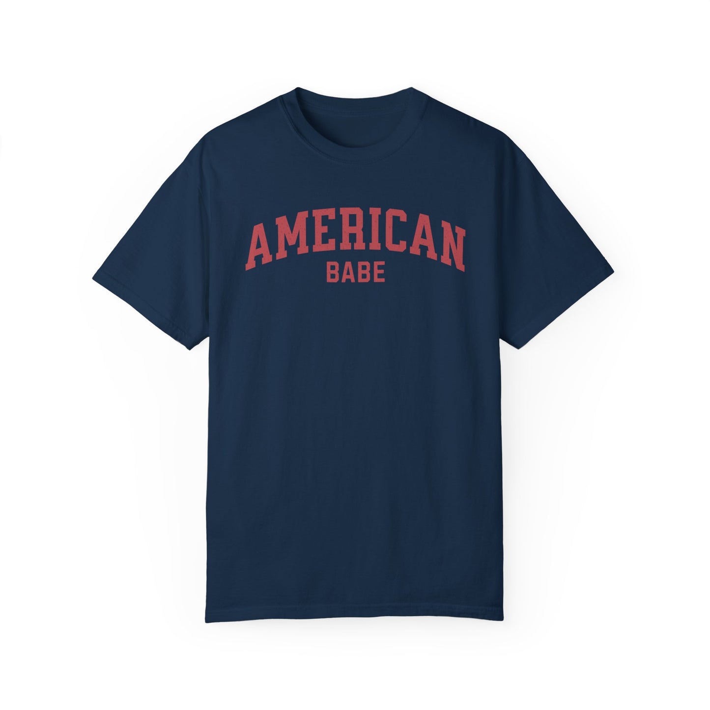 American Babe Summer Comfort Colors® t-shirt, Red White and Blue, America Tee,  American Patriotic Shirt, Collegiate Style Shirt