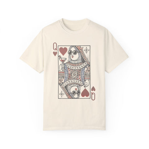 Handcrafted Unique Comfort Fun Queen of Hearts T-shirt, Oversized Shirt Unique Queen Boujee Girl Gift,  Limited Edition Fun Feminist Gift