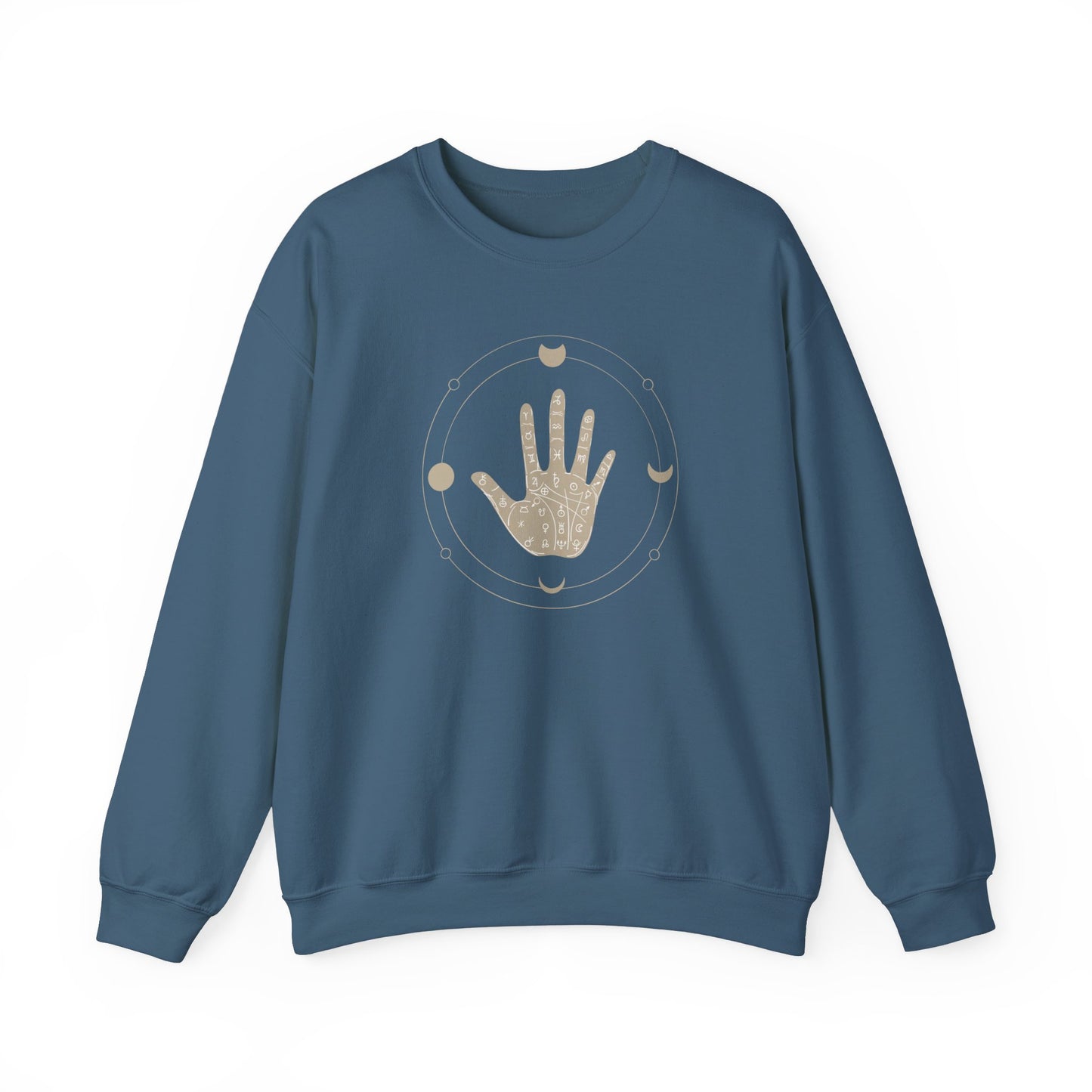 Boho Palmstry Mystic Limited Edition Sweatshirt, Unique Handcrafted Tarot Palm Design, Halloween Boho Sweatshirt, Made to Order Gift