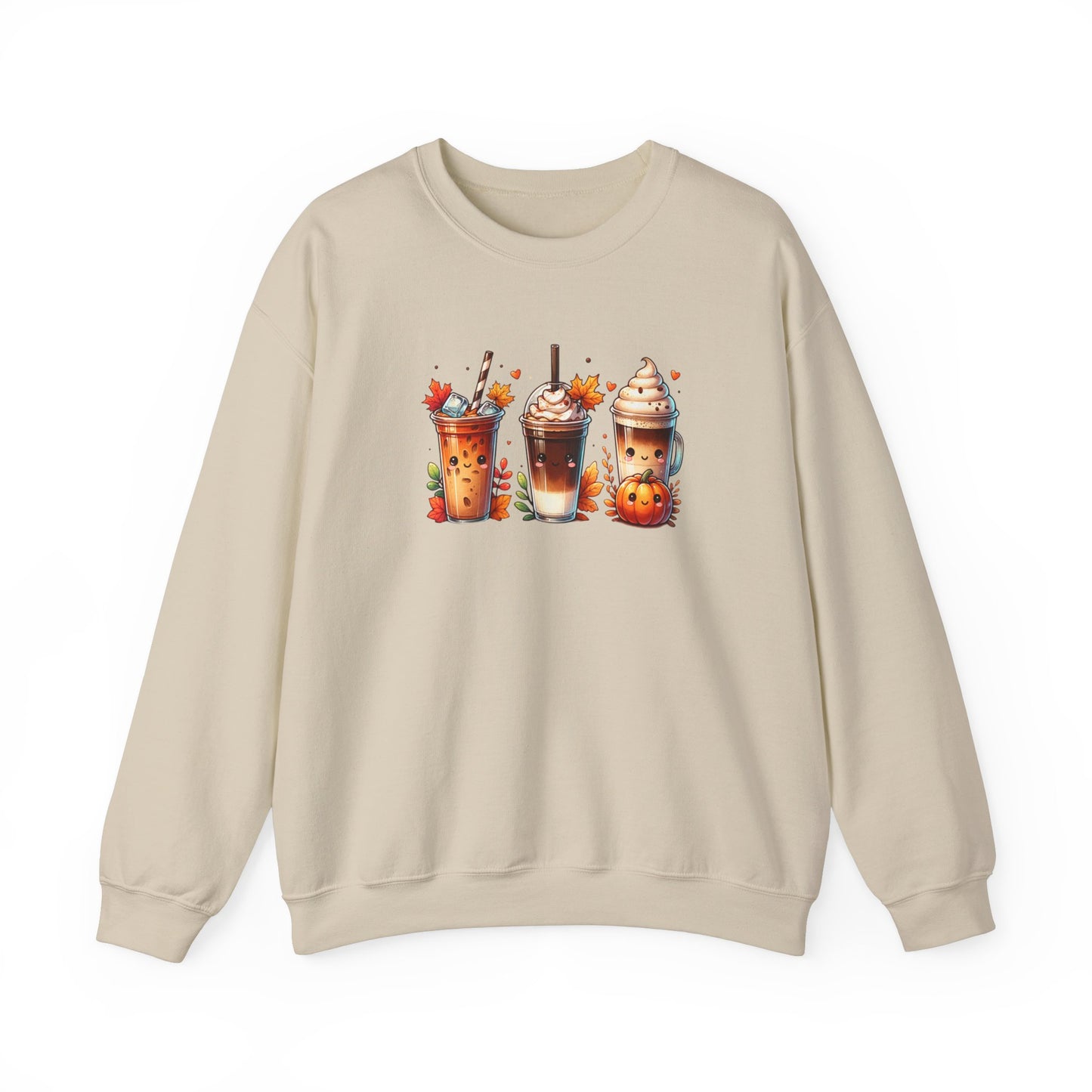 Fall Coffee Pumpkin Sweatshirt, Comfort Colors Halloween Sweatshirt, Iced Coffee Frappe Coffee and Pumpkin, Cute Fall Vibes Sweatshirt