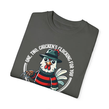 Halloween Chicken Nightmare on Elm St Comfort Colors Shirt, Limited Edition Funny Halloween Freddy Kruger Shirt,  Halloween Chicken GIft