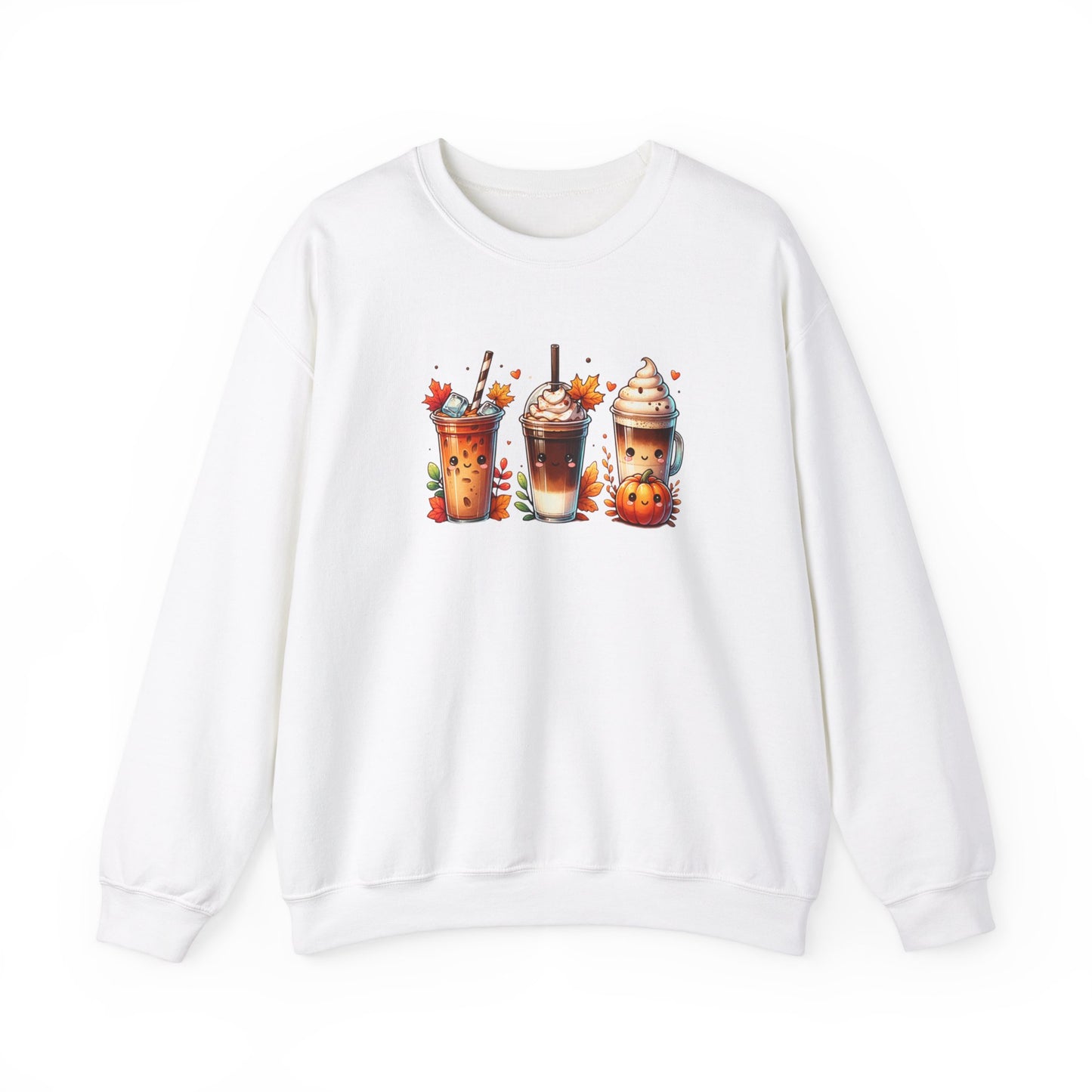 Fall Coffee Pumpkin Sweatshirt, Comfort Colors Halloween Sweatshirt, Iced Coffee Frappe Coffee and Pumpkin, Cute Fall Vibes Sweatshirt