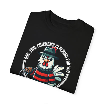 Halloween Chicken Nightmare on Elm St Comfort Colors Shirt, Limited Edition Funny Halloween Freddy Kruger Shirt,  Halloween Chicken GIft