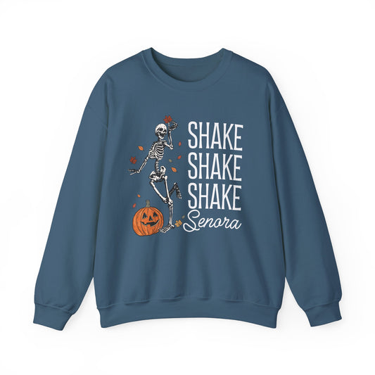 Shake Shake Shake Senora Sweatshirt, Skeleton Halloween Soft Sweatshirt, Retro Beetlejuice Betelgeuse Sweatshirt, Vintage Halloween Gift