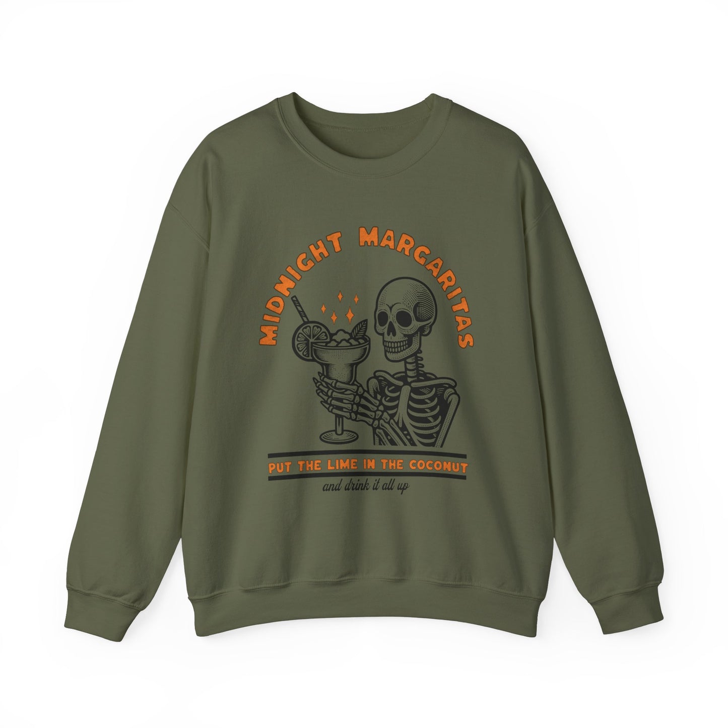 Midnight Margaritas Halloween Skeleton Sweatshirt, Practical Magic Gildan 18000 Sweatshirt, Limited Edition Halloween Design, Halloween Gift