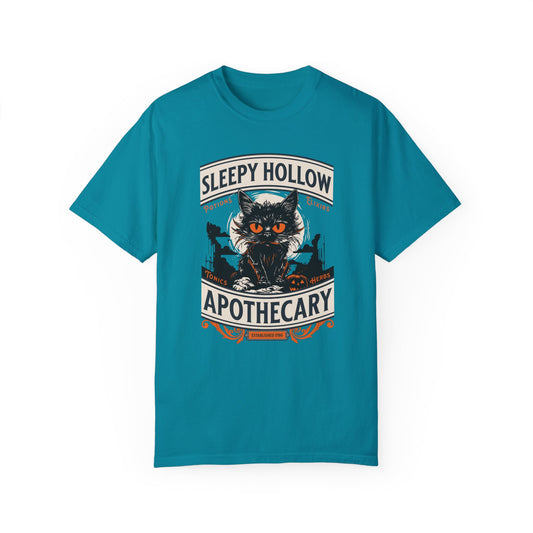 Sleepy Hollow Apothecary Shirt, Comfort Colors Halloween Shirt, Retro Halloween Shirt, Halloween Scary Cat Vintage Apothecary Shirt