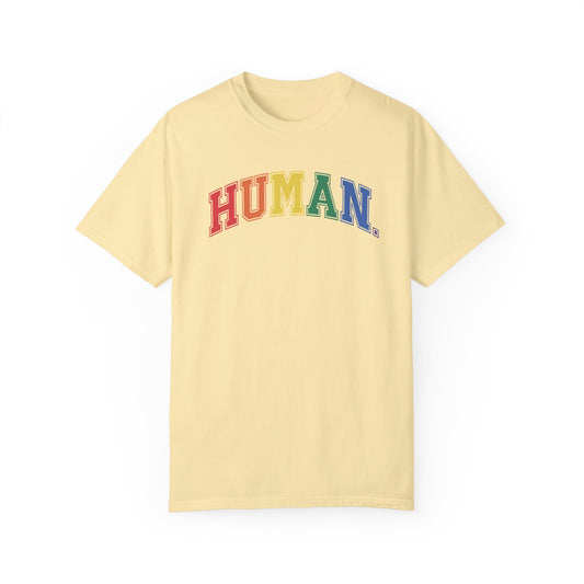 HUMAN Comfort Colors Shirt, Pride Tee, LGBT Shirt, Pride Shirt, Lesbian shirt, Gay shirt, Ally shirt, LGBTQ Shirt Trans shirt Rainbow shirt