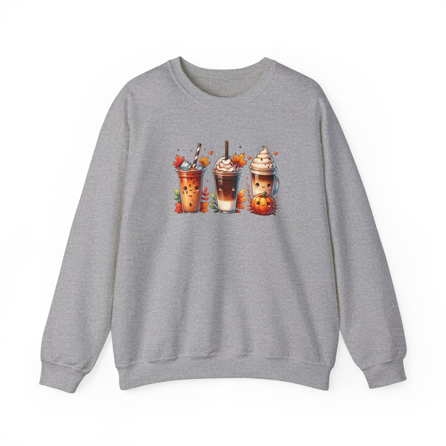 Fall Coffee Pumpkin Sweatshirt, Comfort Colors Halloween Sweatshirt, Iced Coffee Frappe Coffee and Pumpkin, Cute Fall Vibes Sweatshirt