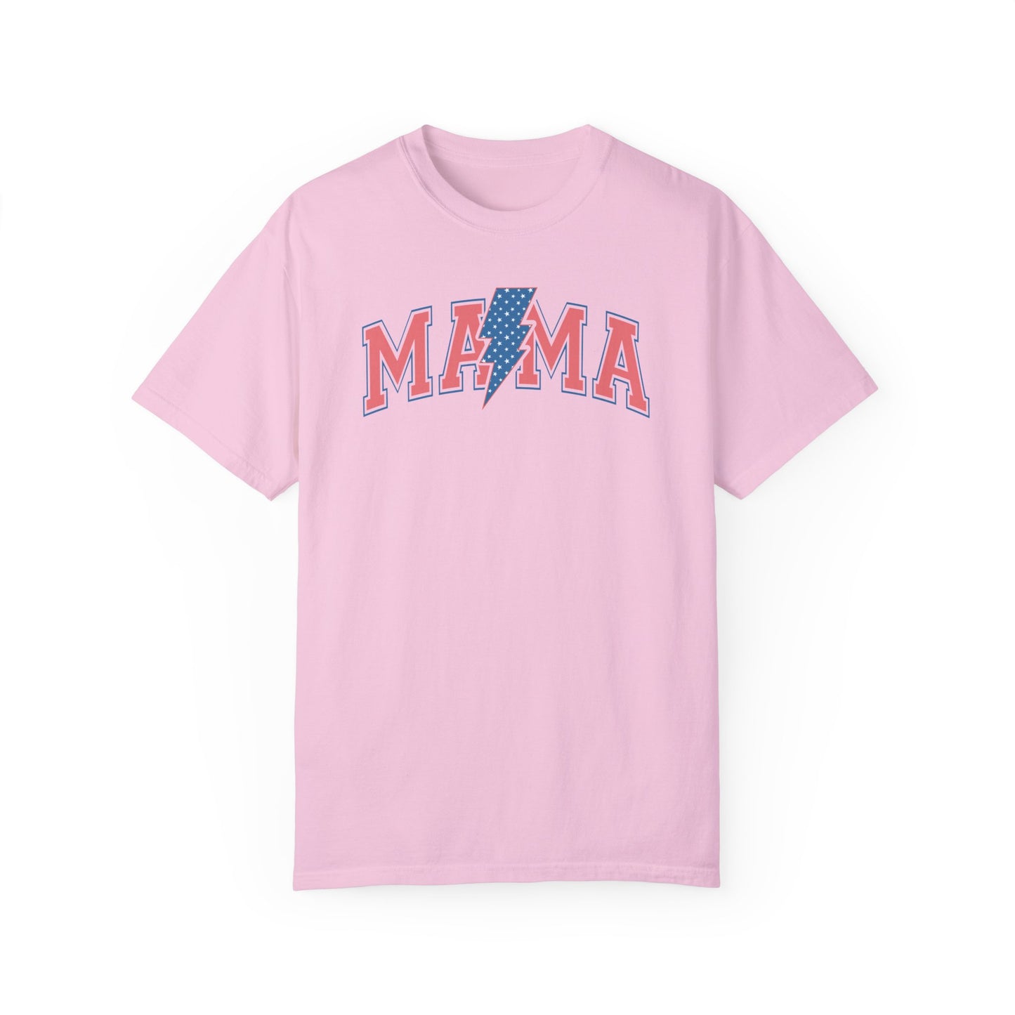 Lightening Bolt Mama Americana Comfort Colors® t-shirt, Red White and Blue,  4th of July T-Shirt, Patriotic Summer Shirt