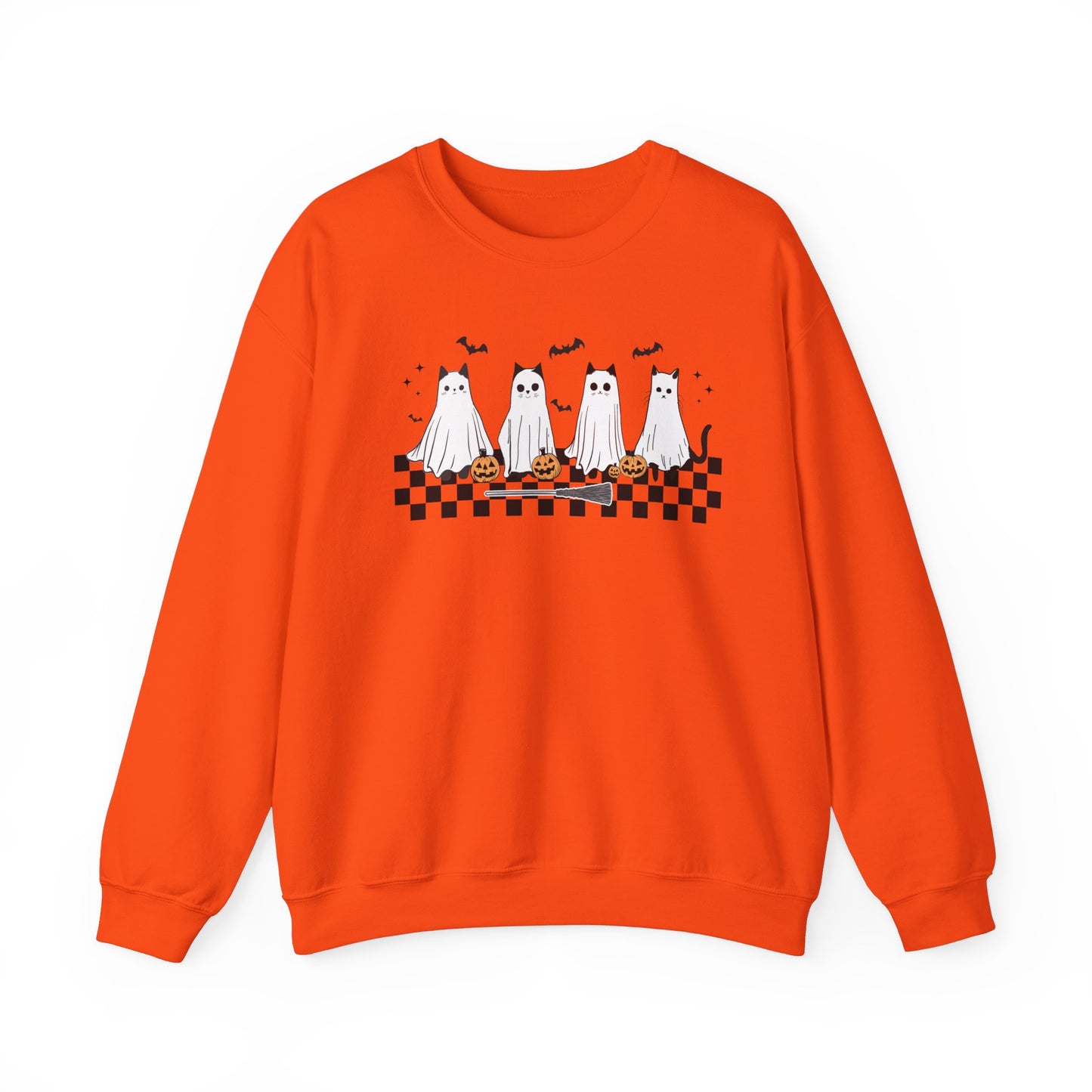 Limited Edition Ghost Cats Halloween Sweatshirt, Fall Vibes Sweatshirt for Halloween, Unisex Halloween Sweatshirt, Halloween Gift