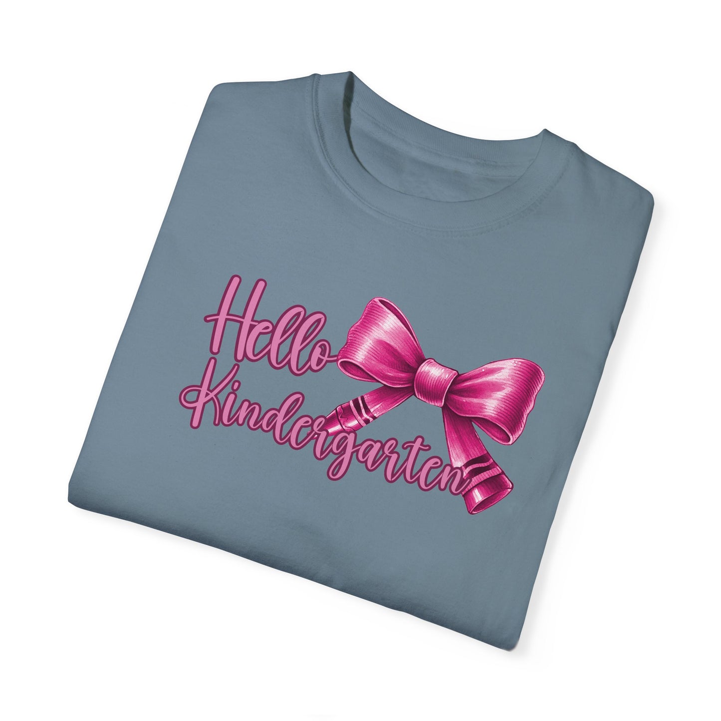 Hello Kindergarten Crayon Bow Back to School Shirt, Limited Edition Kindergarten Teacher Coquette Shirt, Teacher Gift Teacher Assistant Gift