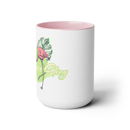 Tiki Drinki - Singapore Sling Two-Tone Coffee Mugs, 15oz