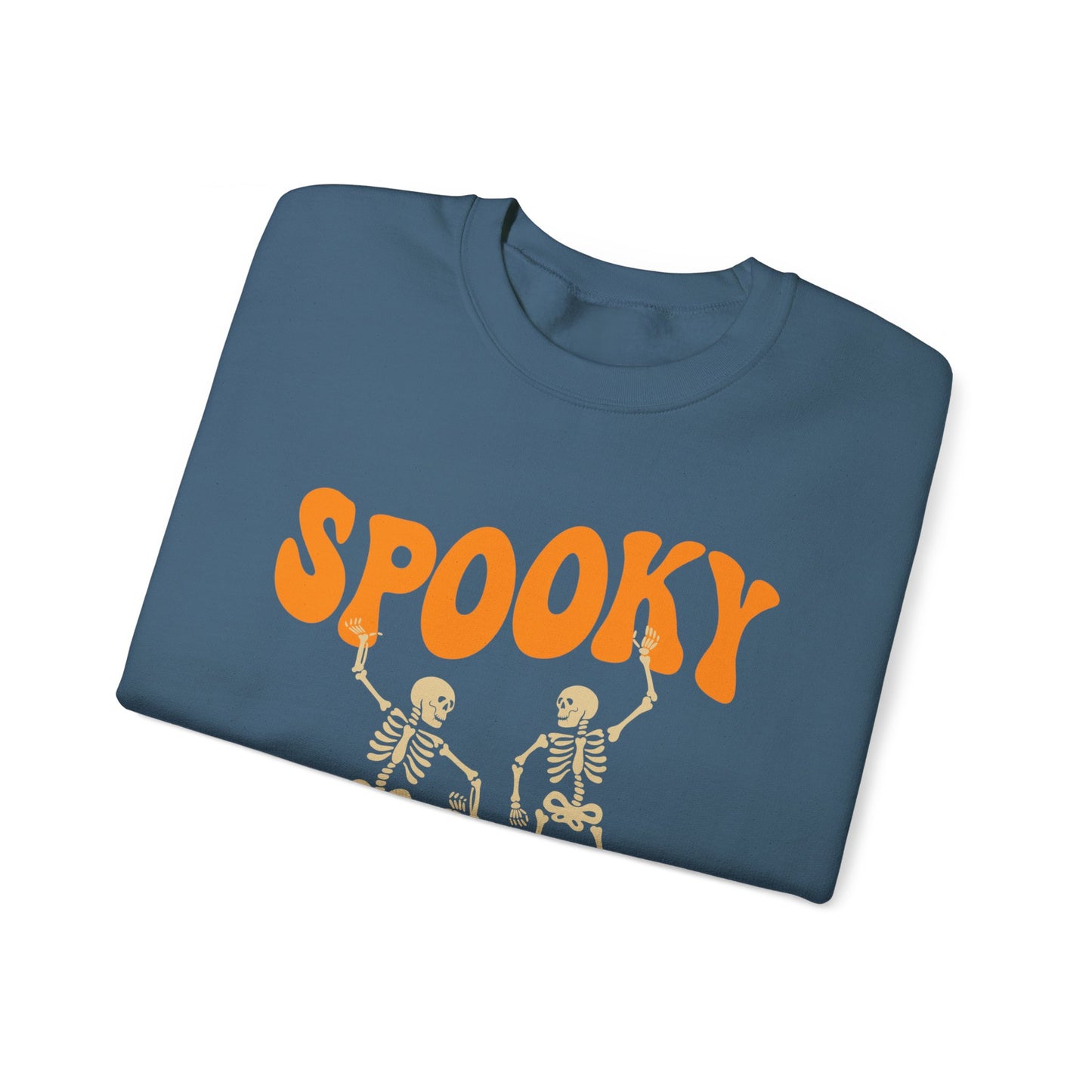 Spooky Season Skeleton Soft Gildan Halloween Sweatshirt, Unique Fun Design for Cooler Halloween Nights, Birthday Christmas Halloween Gift