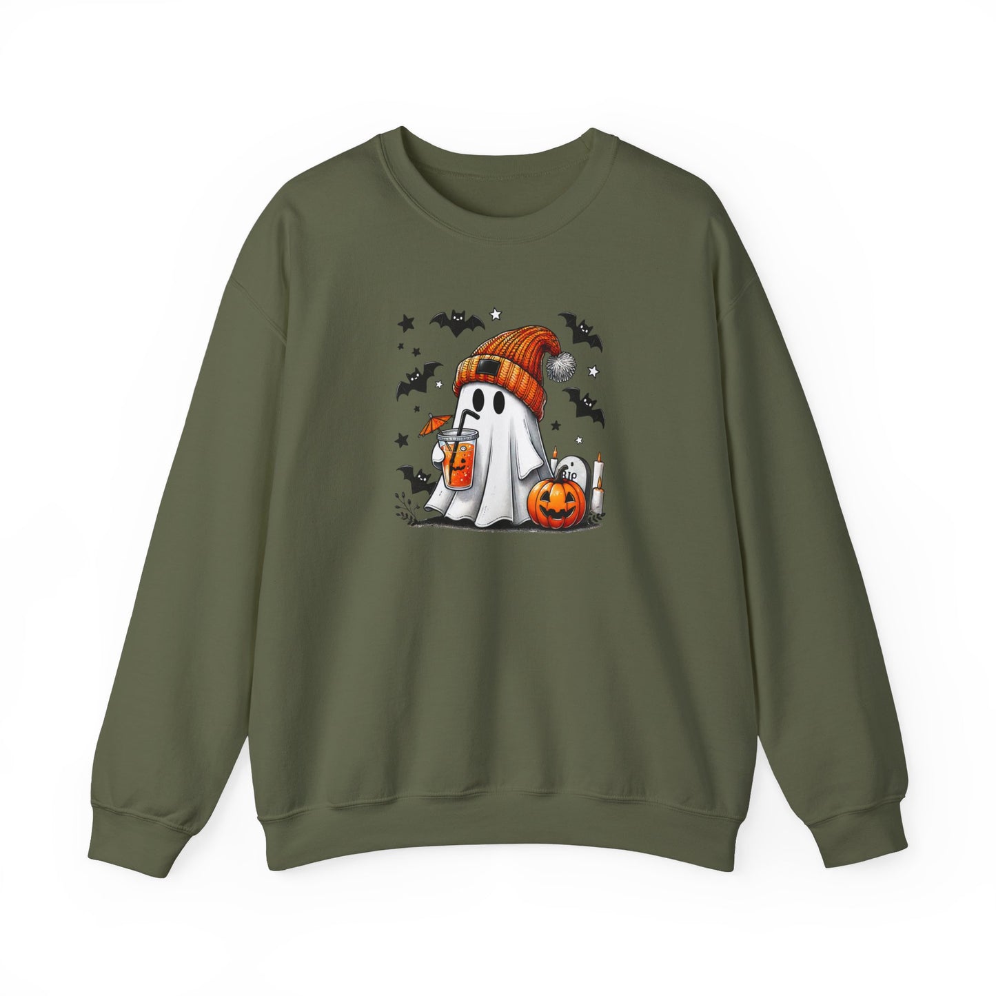 Cute Ghost Halloween Sweatshirt,  Fall Vibes Sweatshirt, Trick or Treat Sweatshirt, Halloween Party and Halloween School Sweatshirt