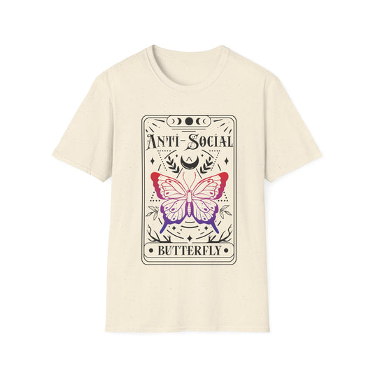 Anti Social Butterfly Tarot Card Soft Tee/Anti Social Gift/ Funny Gift