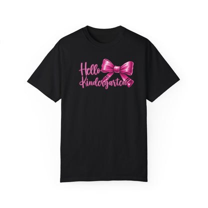 Hello Kindergarten Crayon Bow Back to School Shirt, Limited Edition Kindergarten Teacher Coquette Shirt, Teacher Gift Teacher Assistant Gift