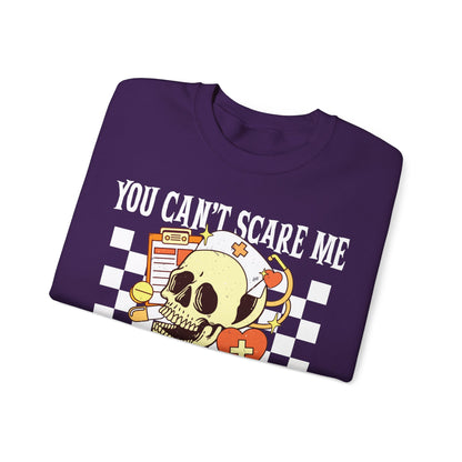 Halloween You Can't Scare Me I'm a Nurse Sweatshirt, Limited Edition Halloween Nurse Checkered Sweatshirt, Nurse Gift, Halloween Party