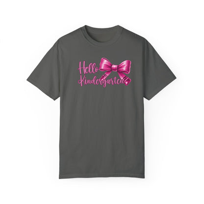 Hello Kindergarten Crayon Bow Back to School Shirt, Limited Edition Kindergarten Teacher Coquette Shirt, Teacher Gift Teacher Assistant Gift