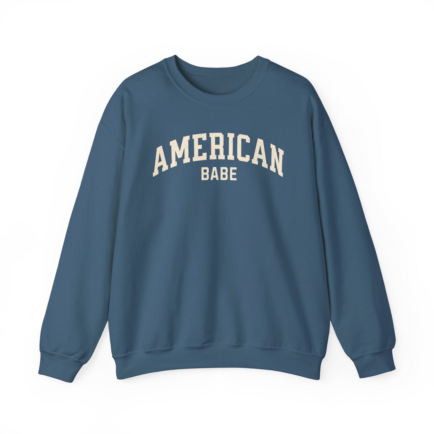 American Babe Gildan 18000 Sweatshirt, Red White and Blue, America Crew,  Americana Crew Sweatshirt,  Collegiate Style Sweatshirt