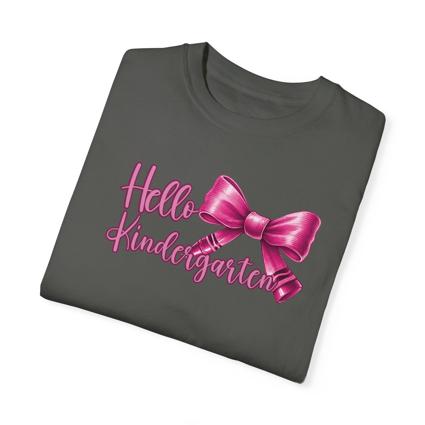 Hello Kindergarten Crayon Bow Back to School Shirt, Limited Edition Kindergarten Teacher Coquette Shirt, Teacher Gift Teacher Assistant Gift