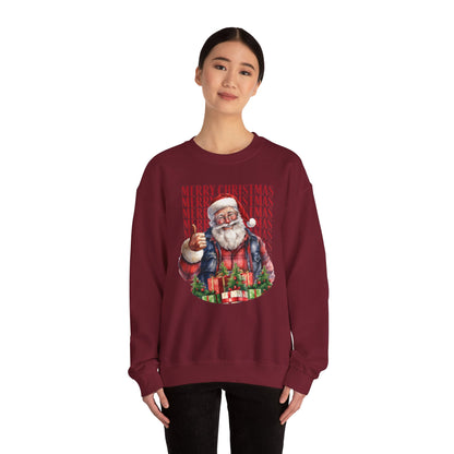 Merry Christmas Lumberjack Country Santa Sweatshirt, Limited Edition Christmas Design, Farmhouse Santa Claus Sweatshirt for Parties & Events