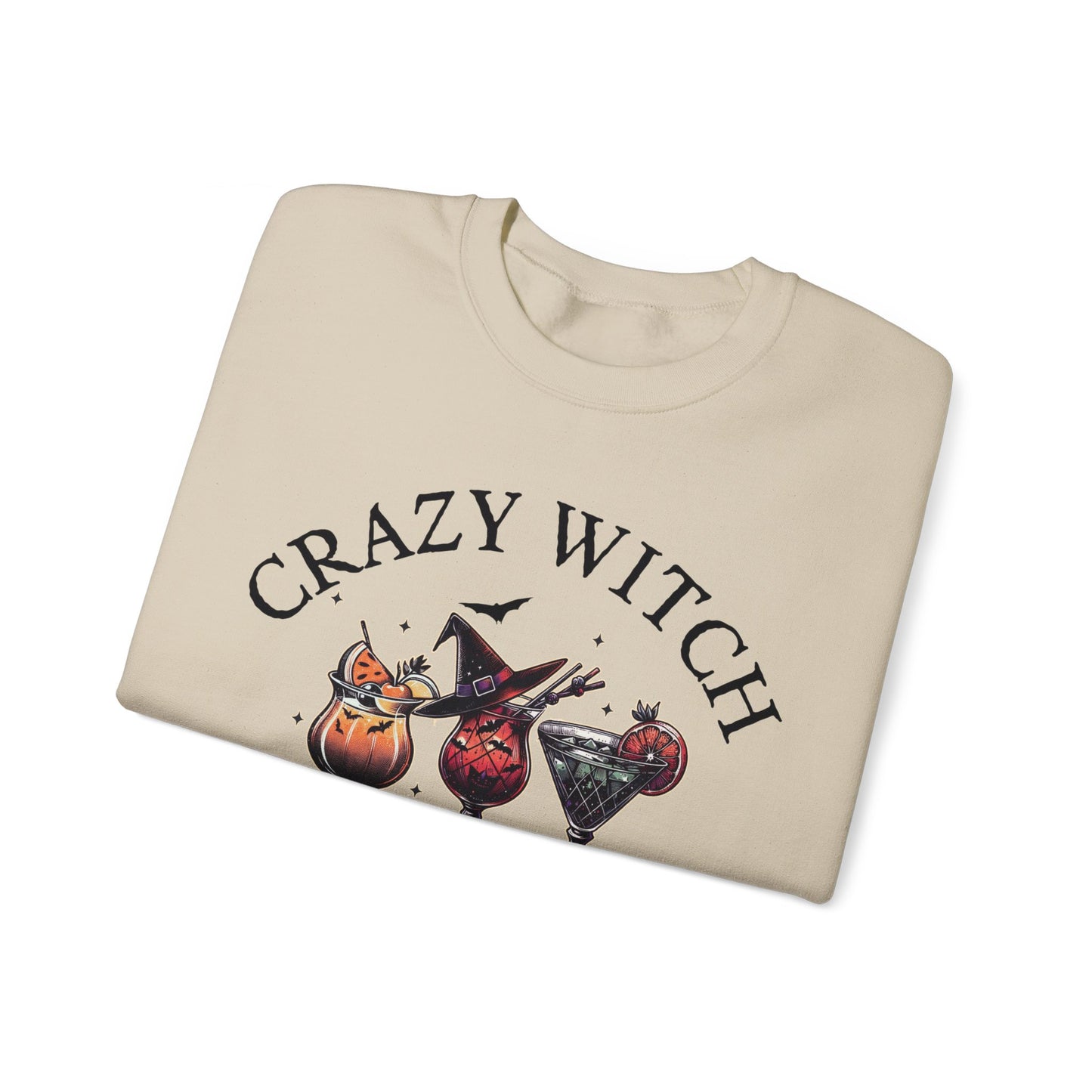 Cute Crazy Witch Social Club Gildan Sweatshirt, Limited Edition Halloween Cocktails Sweatshirt for Girls Night Out or Girls Trip, Gift