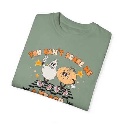 Copy of You Can't Scare Me I Teach First Grade Halloween Comfort Colors Shirt, Limited Edition Cute Fall Ghost Pumpkin First Grade Teacher Shirt