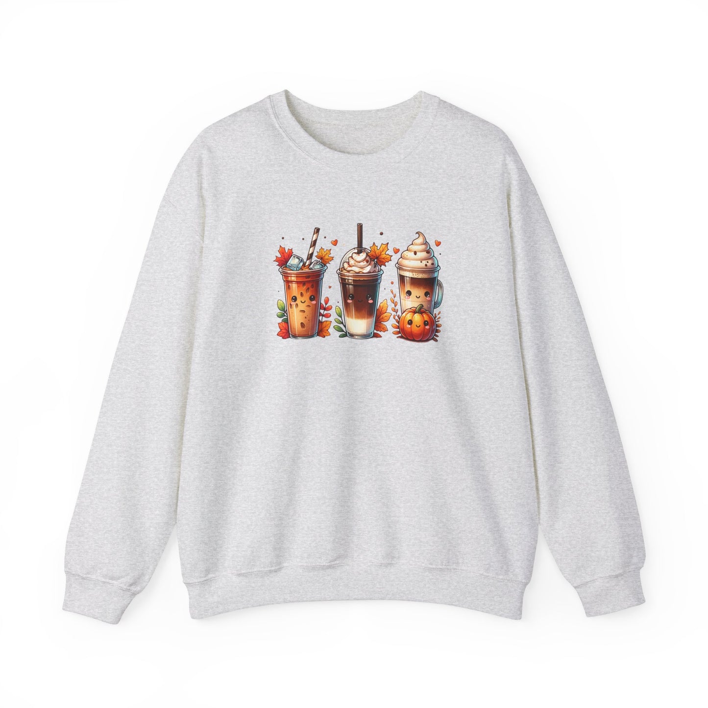 Fall Coffee Pumpkin Sweatshirt, Comfort Colors Halloween Sweatshirt, Iced Coffee Frappe Coffee and Pumpkin, Cute Fall Vibes Sweatshirt