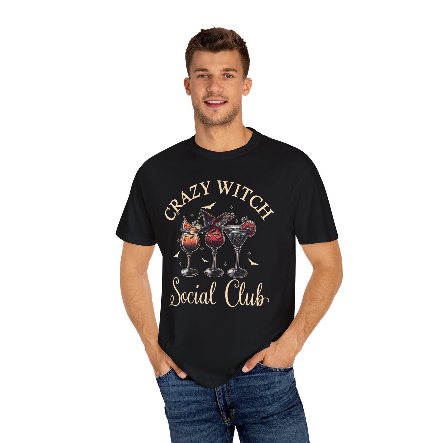 Limited Edition Crazy Witch Social Club Gildan Sweatshirt, Cute Halloween Cocktails Sweatshirt for Girls Night Out or Girls Trip, Great Gift