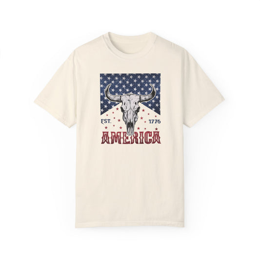 American Western Comfort Colors T-shirt, Red White and Blue, America Tee, Comfort Colors®, 4th of July, Patriotic T-Shirt,