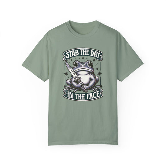 Stab the Day in the Face Comfort Colors Shirt, Motivational Gift, Sarcastic Shirts, Motivational Cottagecore TShirt, Inspirational,Positive