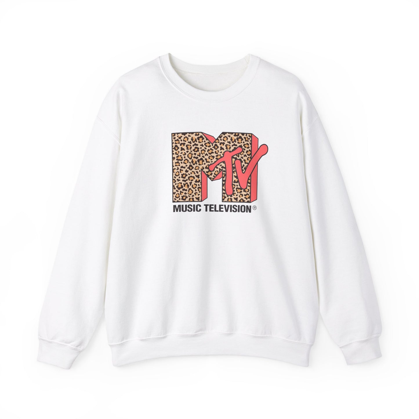 Handcrafted MTV Leopard Sweatshirt, Premium Handcrafted Designed, Unique Comfort Vintage Tee Exclusive Style, Made to Order Sweatshirt