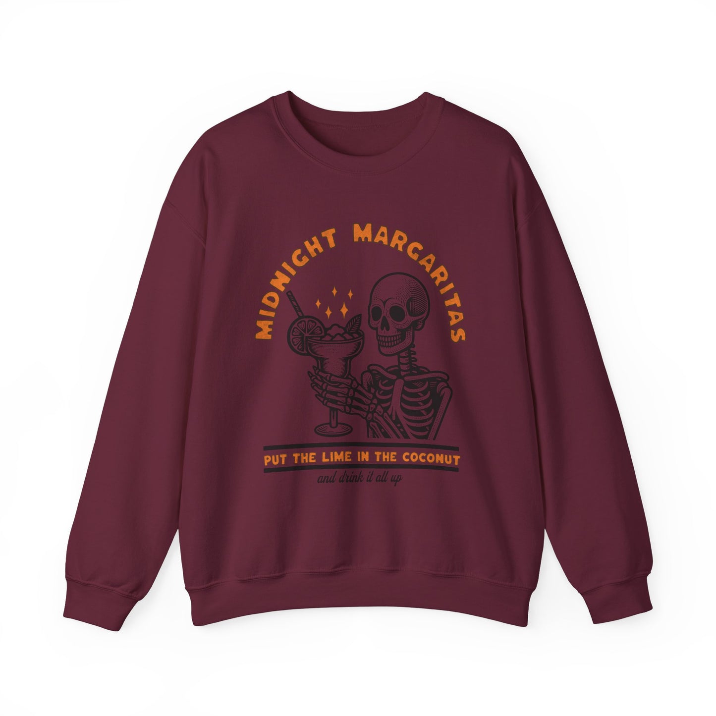 Midnight Margaritas Halloween Skeleton Sweatshirt, Practical Magic Gildan 18000 Sweatshirt, Limited Edition Halloween Design, Halloween Gift