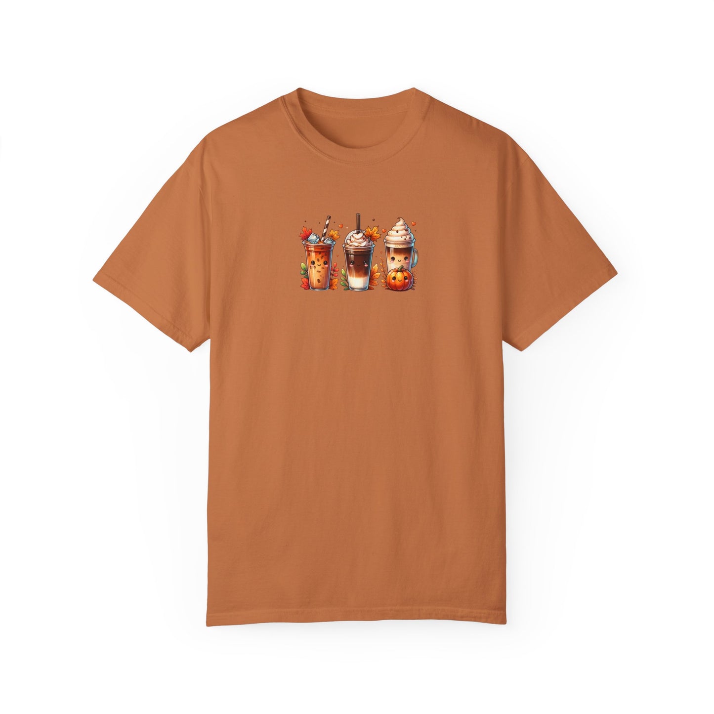 Fall Coffee Pumpkin Shirt, Comfort Colors Halloween Shirt, Iced Coffee Frappe Coffee and Pumpkin Shirt, Fall Vibes Shirt Cute Coffee Shirt