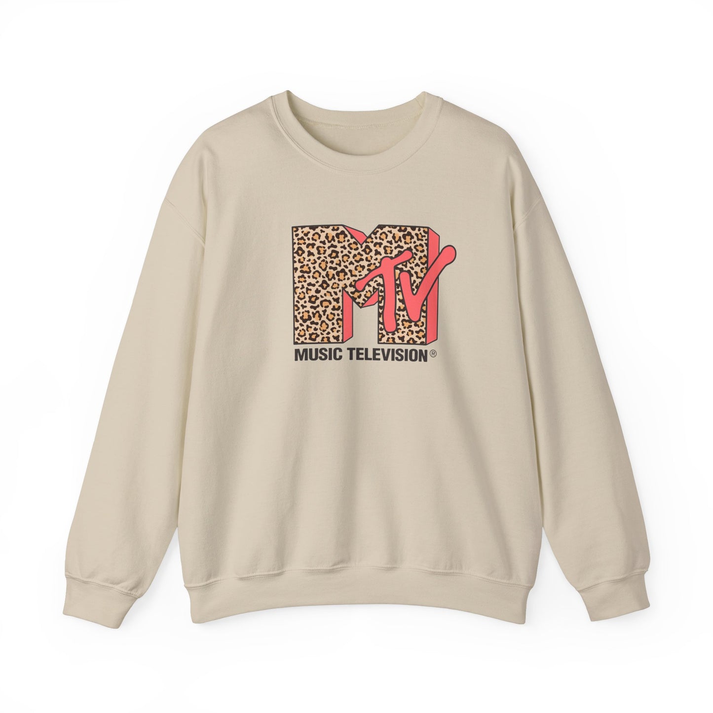 Handcrafted MTV Leopard Sweatshirt, Premium Handcrafted Designed, Unique Comfort Vintage Tee Exclusive Style, Made to Order Sweatshirt